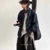 Japanese retro cityboy washed old denim jacket men's spring and autumn simple couple loose casual coat