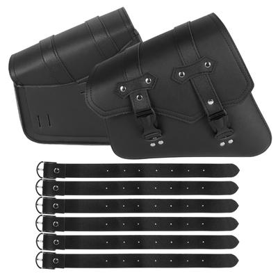 Universal Motorcycle Side Bags PU Leather Waterproof Designs Motorcycle Saddlebags Pair for Commuting & Long Rides