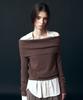 TOWAV Wee Off Shoulder Knit_Mocha