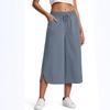 Women's Spring Summer Elastic Waist Wide Leg Loose Casual Capri Pants