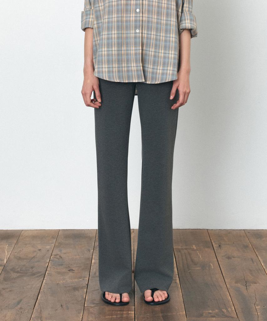 Siyajyu Sipt7183 Comfort Bootcut Elastic Waist Pants_Charcoal
