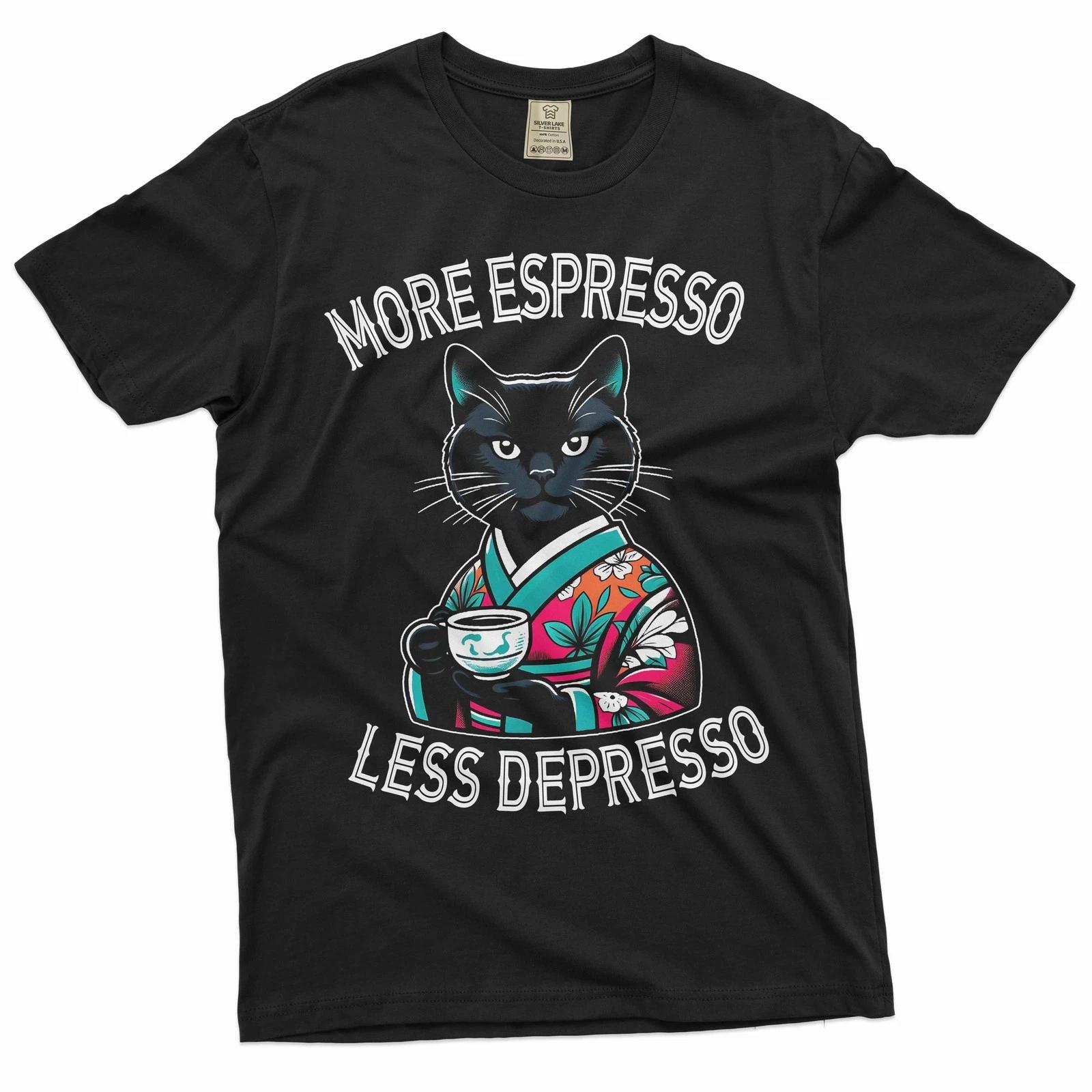 Funny Cat Shirt Cat Joke Shirt Espresso Depresso Shirt Humor Humorous Saying Tee S