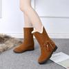 Plus Warm Round Toe Female Shoes Elegant and Fashion On Offer Sale Designer Luxury Plush Chic Boot Ladies Snow Boots
