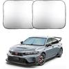 EcoNour 2 Piece Sunshade for Car Windshield | Durable 240T Polyester Car Windshield Shade Blocks UV Rays | Sun Protection for Front Window | Small