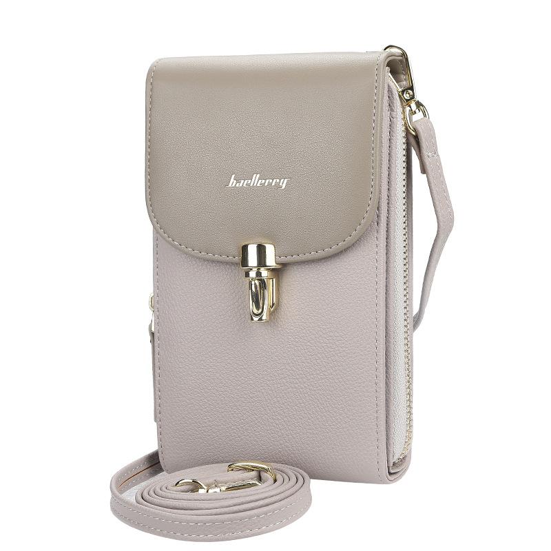 Fashion Mobile Phone Bag Wallet for Women Female Litchi Pattern Messenger Bag Zipper Small Shoulder Bag