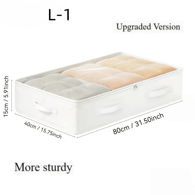 

1/3pcs White Under-Bed Storage Bins – Foldable Non-Woven Fabric, Flip-Top Design for Blankets, Bedding & Clothes