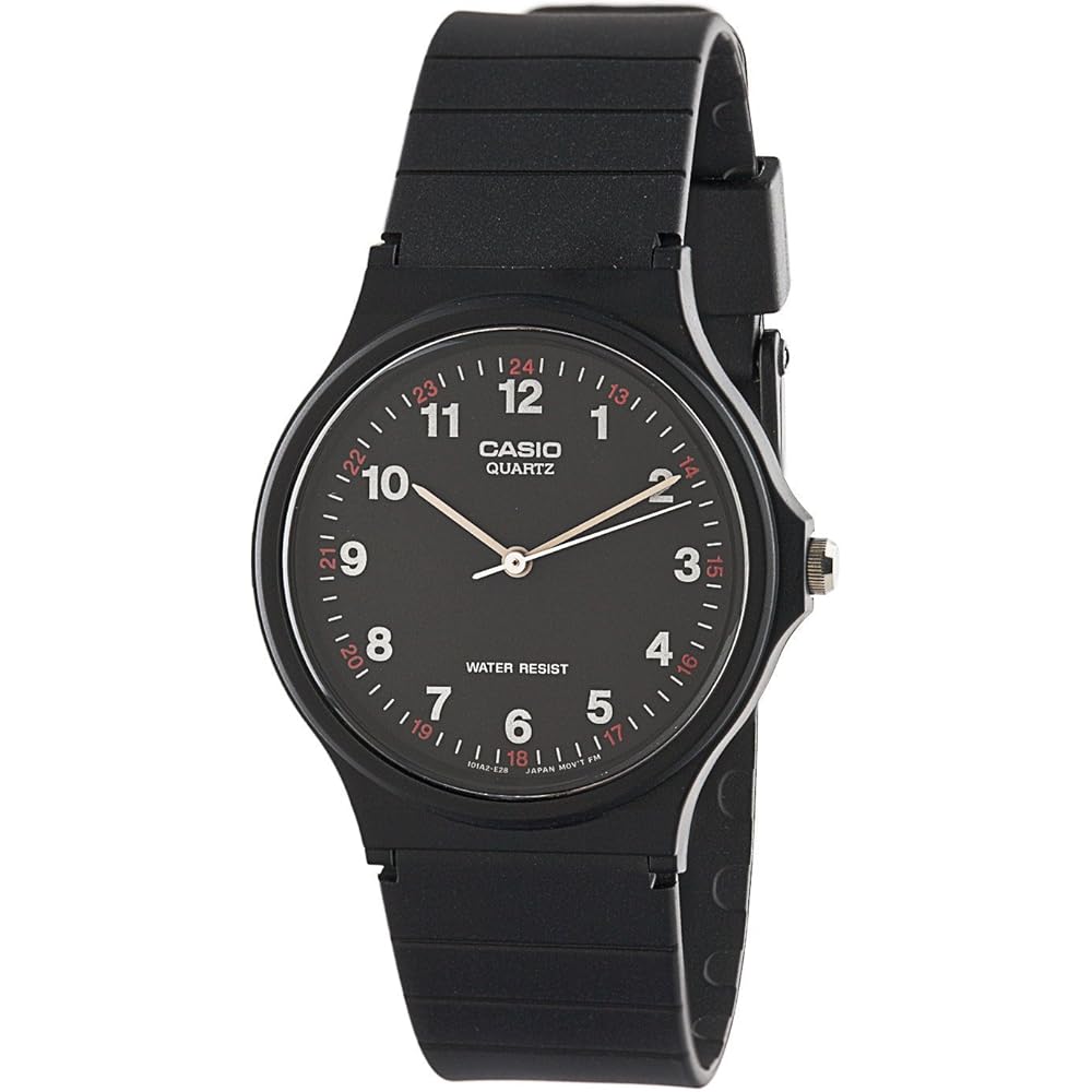 Casio MQ-24-1B Men s Watch Analog Black Leather Strap Water Resistant