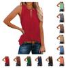 Spring and Summer Women's Personalized Buckle V-neck Solid Color Vest