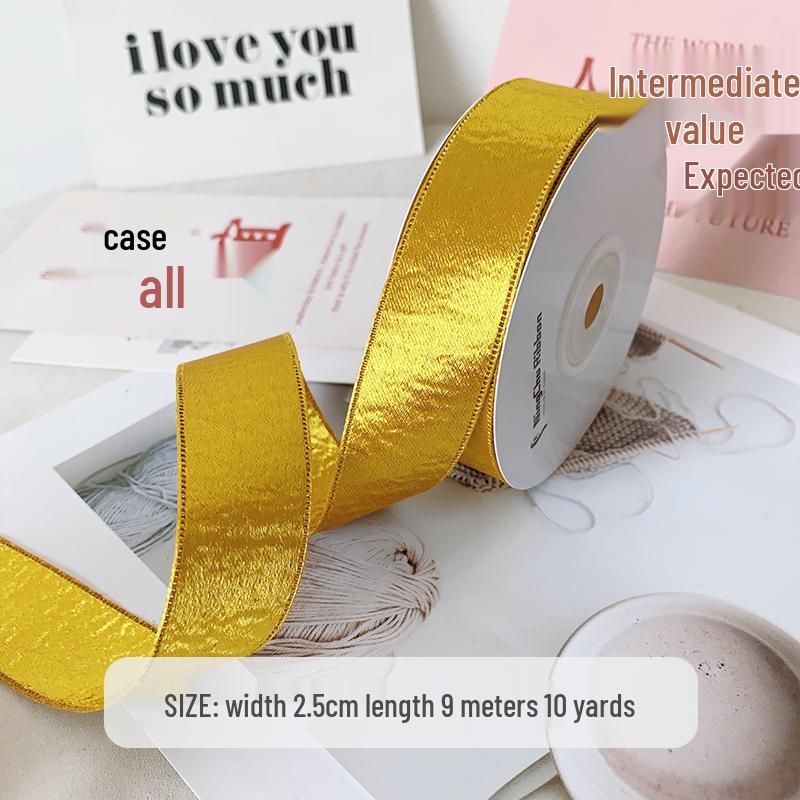 2.5cm Thick Bright Double-Sided Satin Ribbon for Gift Wrapping, Bouquet, Decoration, Baking, DIY, and Floristry.