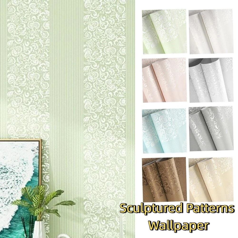 Non-self-adhesive Sculptured Patterns Wallpaper 9.5M TV Background Wall Paper Home Decor