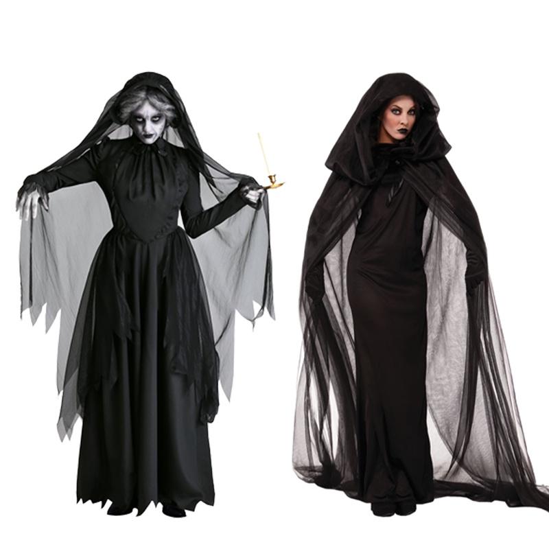 Female Zombie Bride Costume Halloween Cosplay Party Ghost Witch Or Vampire Outfit Polyester Fabric