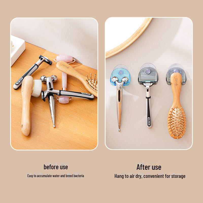 Držák na holicí strojek bez děrování: Nástěnný stojan na holicí strojek s přísavkou