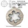 US-Made Round Die, 15/16 Inches with Thread Sizes 12, 14, 16, 18, 20, 24, 27, 32 - Yuan Banya.