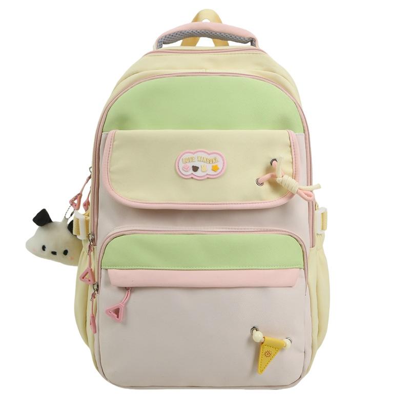 Schoolbag Japanese contrasting colors ins schoolbag female high value sweet large capacity middle and high school students tutoring bag Mori backpack