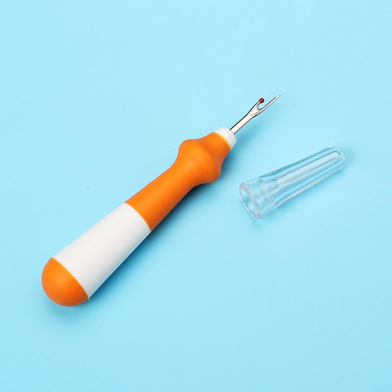 New Model Seam Ripper: Sharp Thread Remover with Four-Color Rubber Grip for Easy Cross-Stitch Sewing.