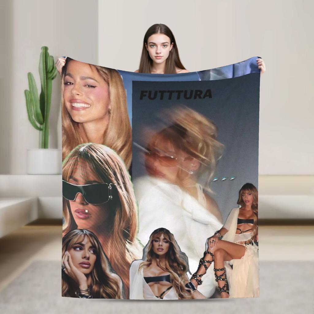 Soft Blanket Travel Office Singer TINI STOESSEL Futtura Album 2025 Throw Blanket  Flannel Bedspread For Bedroom Sofa Bed Cover