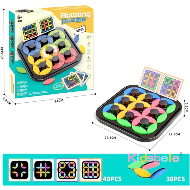Kids Early Logical Rotating Desktop Game Brain Teaser Toy With Cards Stress Relief Spin Puzzle Game Montessori Learning Toys