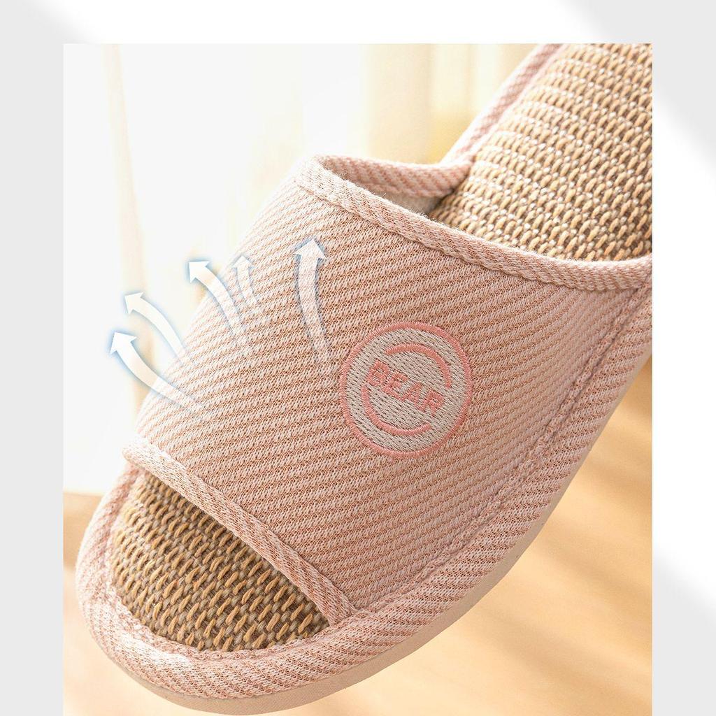 Jie Liya Unisex Linen Slippers - Sweat-Absorbent, Silent, All-Season Indoor Use
