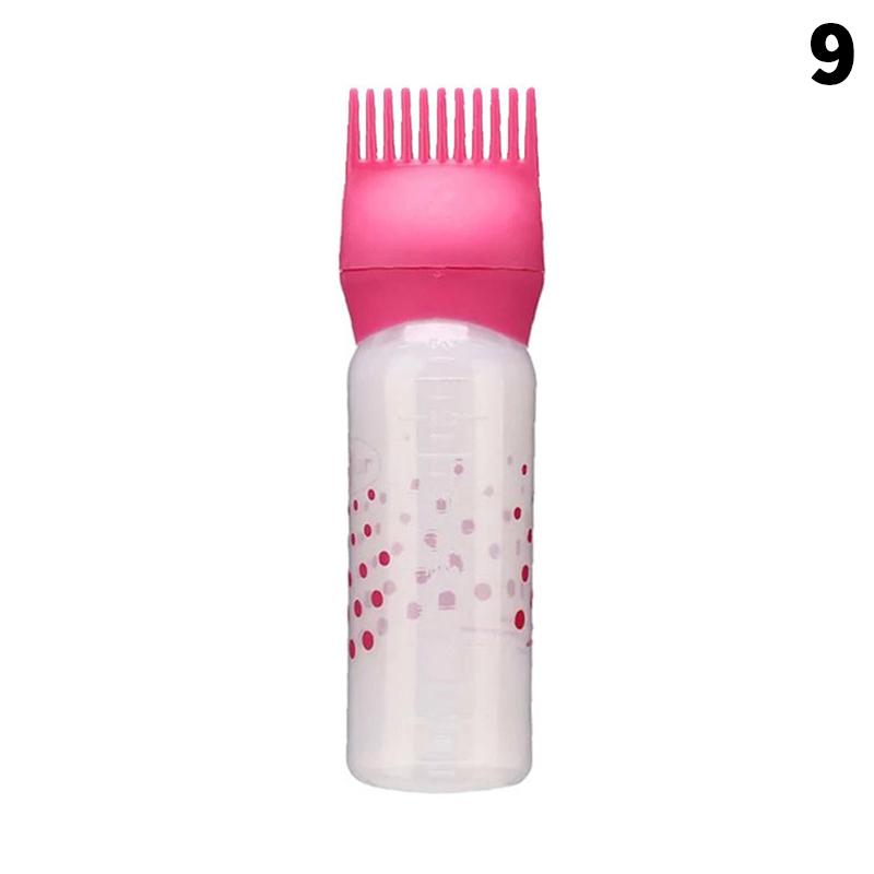 Shampoo Brush Empty Hair Shampoo Bottle With Comb Teeth Salon Treatment Oil Perm Dye Bottle Color Plastic Dry Cleaning Bottle