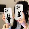 Black Cat Scratching Wall Phone Case Soft Transparent Case For IPhone 17 16 15 14 13 12 11 Pro Max Mini Plus Shockproof Cover Ca