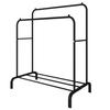 UDEAR Freestanding Garment Rack with Double Rods, Multifunctional Bedroom Clothes Rack, 110*54*150 cm, Black