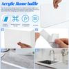 Heightened 21cm Acrylic Sink Baffle Splash Guard Waterproof Splatter Non Slip Water Dam For Washing Dishes Kitchen Bathroom