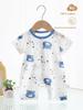 Baby Cotton Summer Short Sleeve Romper With Snap Closure For Newborns