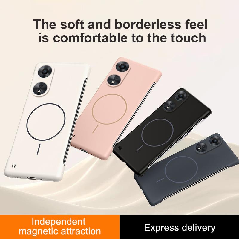 Ultra Thin Frameless Magnetic Case for OPPO A1 A98 A58 4G A55 A54 A18 A38 A17 A17K Magsafe Hard PC Matte Cover Shell Funda