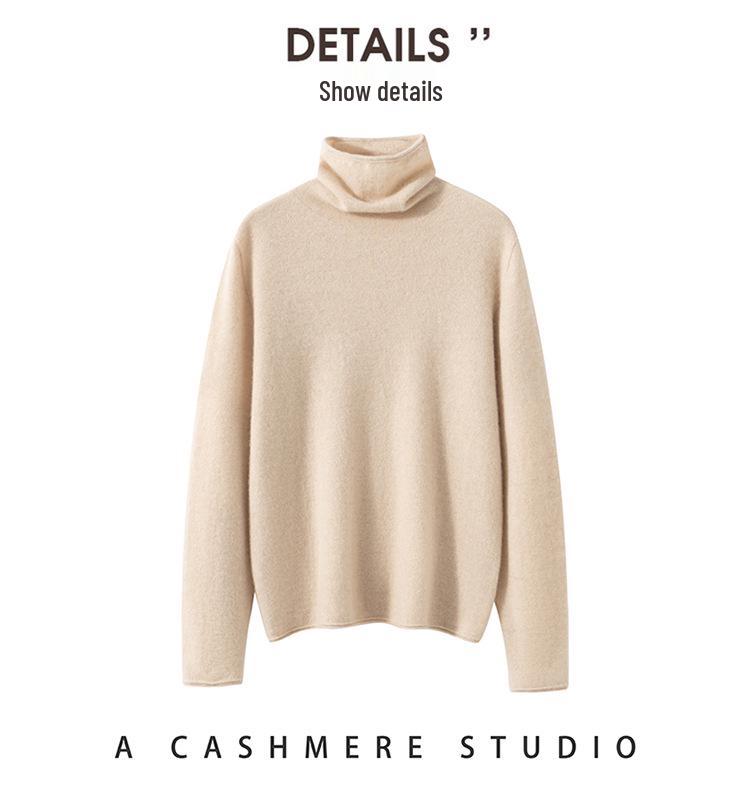 Autumn/Winter 100% Pure Cashmere Women's Soft Knit High Neck Sweater - Not Scratchy