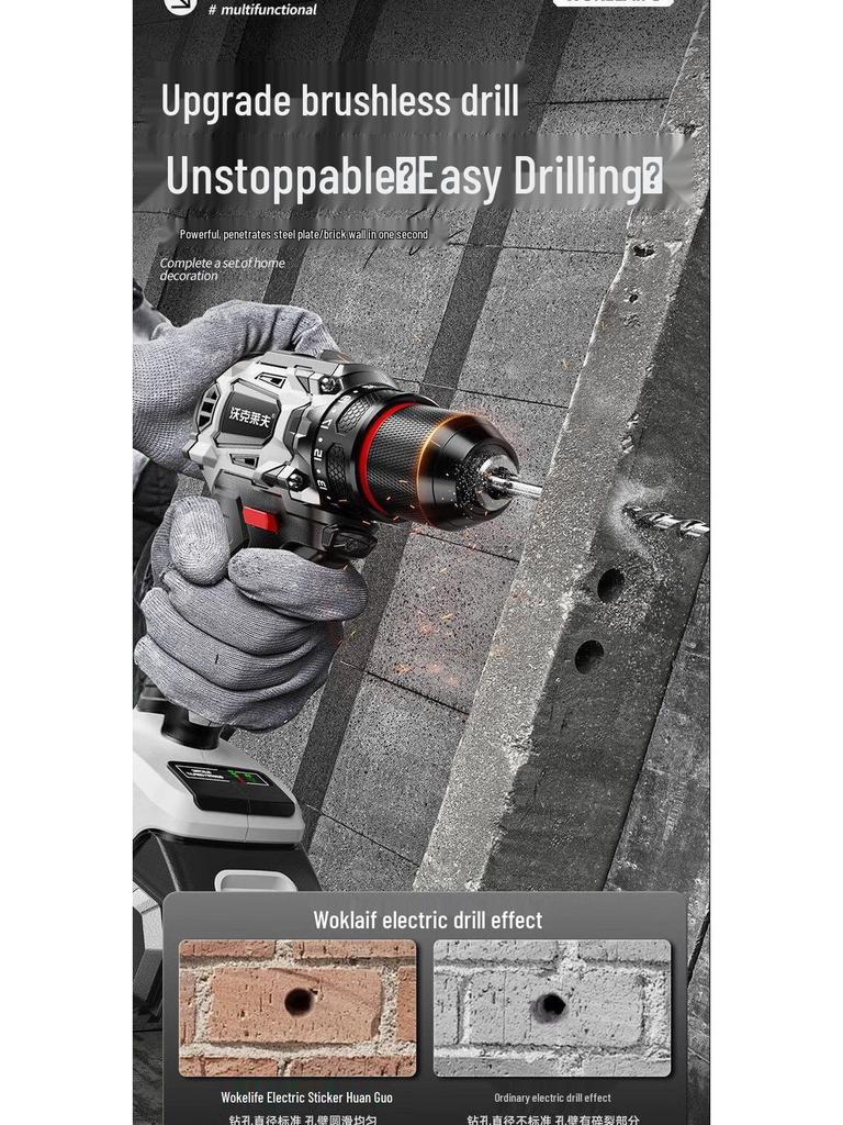 **"Wokleif Multi-functional Brushless Hand Drill and Hardware Tool Set"**