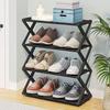 Dieses vierstöckige, verdickte, zusammenklappbare, verstellbare Schuhregal spart Platz und ist ideal für Eingangsbereiche, Schränke und Flure.