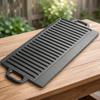 Rectangular Cast Grill Plate Built-in Handles Heavy-Duty