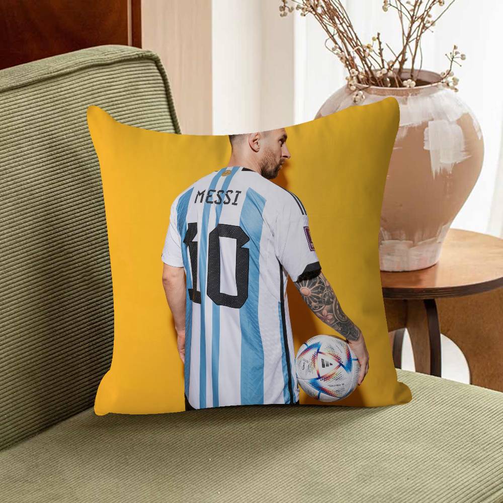 Football M-Messi Pillow Cover Sofa Cushion Cover Home Room Decoration Children Gift