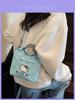 Cute Cat Embroidered Crossbody Bag For Daily Use With Canvas