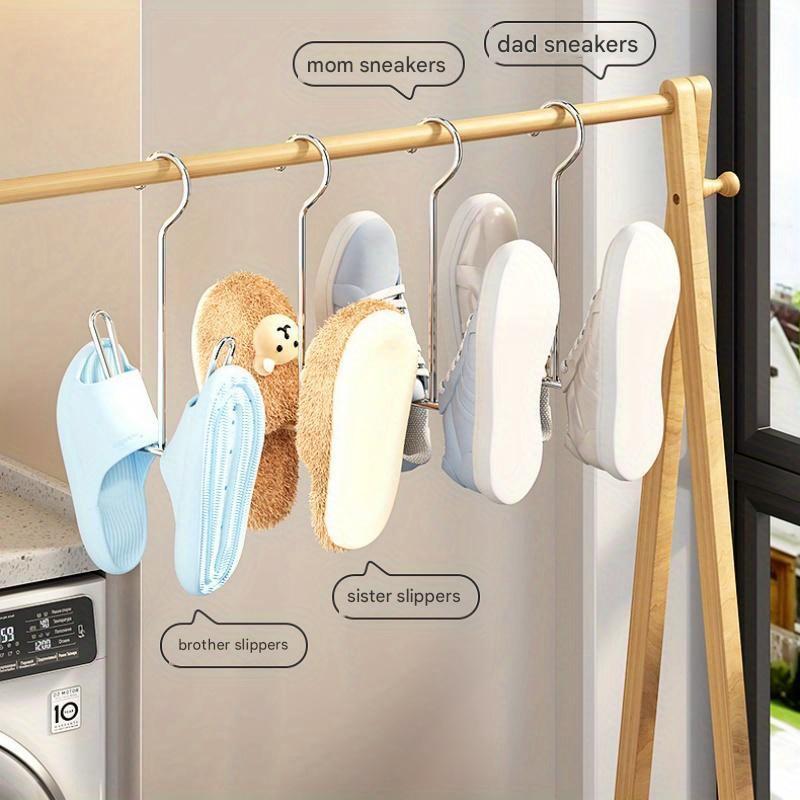 3pcs Stainless Steel U Shaped Shoe Drying Rack Windproof,Quick Dry,Space Saving Wall Mounted Hooks for Outdoor/Indoor Use,Vertical Drying Ventilation,