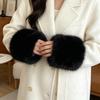 Autumn & Winter Faux Fur Elastic Wrist and Arm Guards - Thick Plush Sleeves for Warmth
