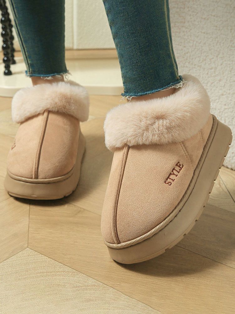 Women s Cotton Slippers For Home Use, Thickened, Warm, Padded Heel, - Snow Boots 42