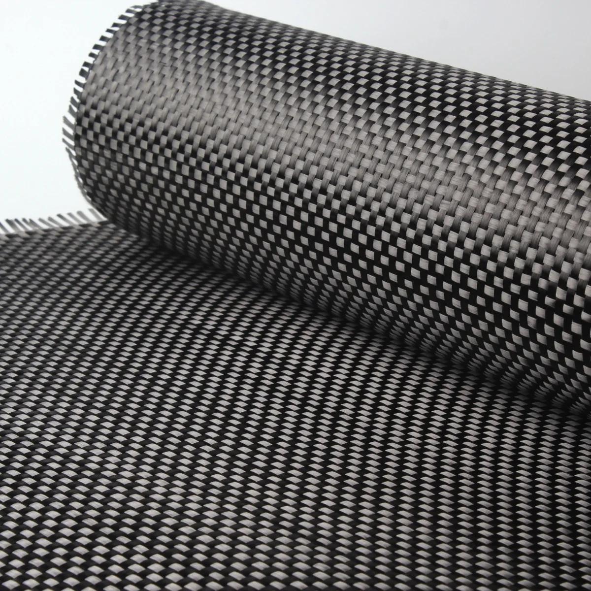 0.2m Wide Carbon Fiber 3K 200g/m2 Carbon Yarn Woven Interlayer Reinforcement Cloth 100cm чёрный