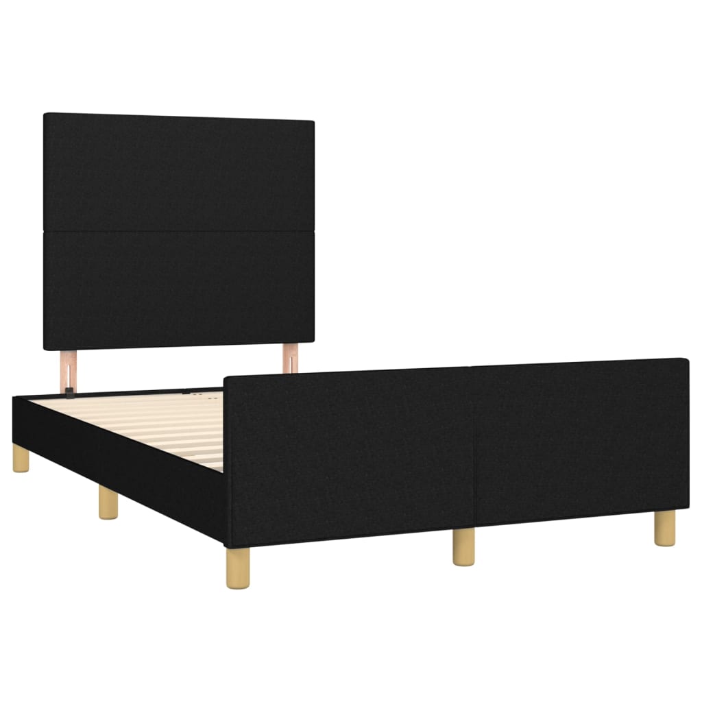 Bed Frame without Mattress Black 120 x 190 cm Fabric
