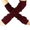 Hemp Flowers  Fingerless Knitted Long Gloves  
