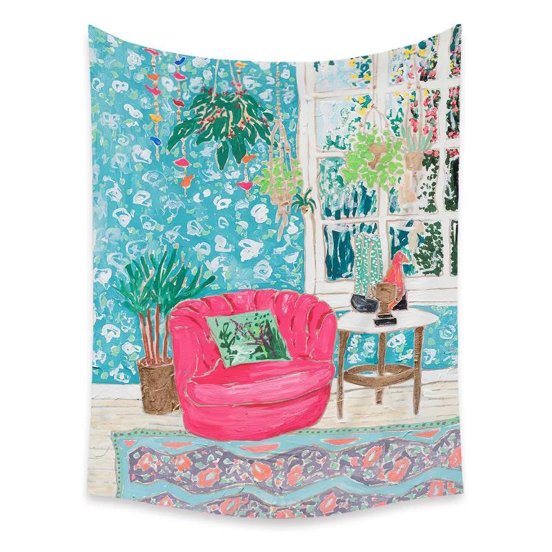 Bohemian Schlafzimmer Wanddekoration Makramee Wandbehang Teenager Ästhetik Indie Zimmerdekor Anime Wandteppich Großer Stoff Wandteppich