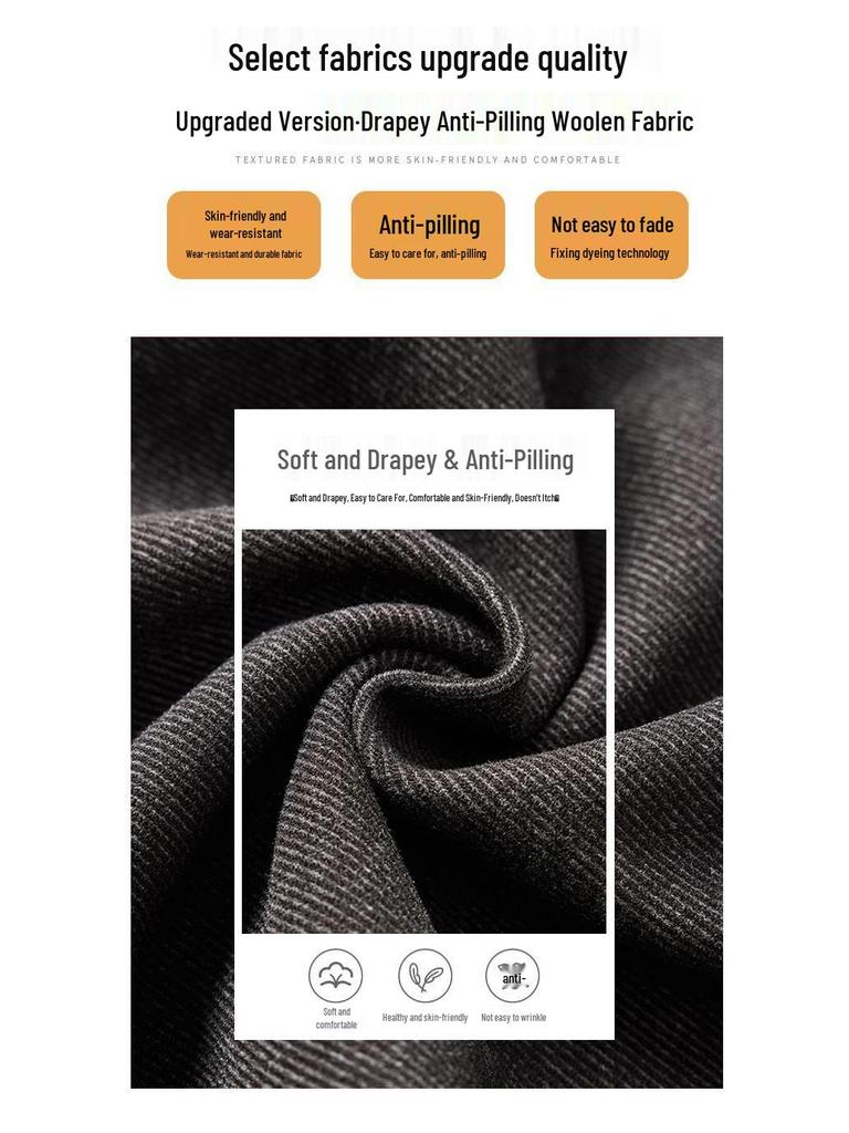 Women's High-Waist Wool Pleated A-Line Skirt - Autumn/Winter Mid-Length Swing Skirt