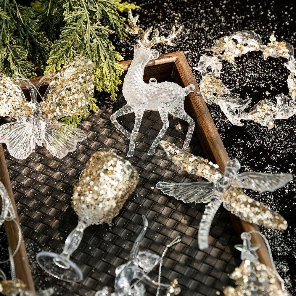 Gör-det-själv Julgransprydnader Snöflinga Kristall Hängande Ny Jul Kristallhängen Jul