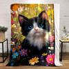 Cute Black and White Cat Blanket for all seasons blanket lunch break throw gift