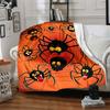1pc Halloween Spiders Flannel Throw Blanket HD Printed Lightweight Soft Warm All Season Blanket for Sofa, Bed, Travel, Camping Machine Washable