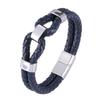Fashion Men's Leather Bracelet Double Layer Accessories Specially Stainless Steel Multi-Color Combination Surprise Jewelry Gift