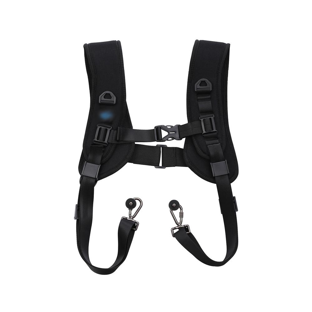 Release Double Shoulder Harness Soft Pad Decompression Foam Strap Belt for Canon for 2 Cameras Digital DSLR Strap