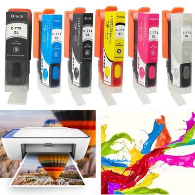 Cartuchos de tinta recarregáveis Chip atualizado Cartucho de tinta de alta saída 6 cores para Canon PIXMA MG5770/MG6870/MG7770/TS5070/TS6070/TS8070