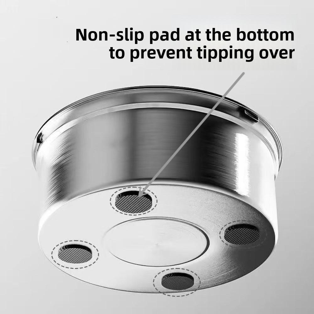 Stainless Steel Dog Water Bowl Anti-Splash Non-Slip Base Cat Floating Bowl Anti-Spill Portable Pet Water Feeder Outdoor