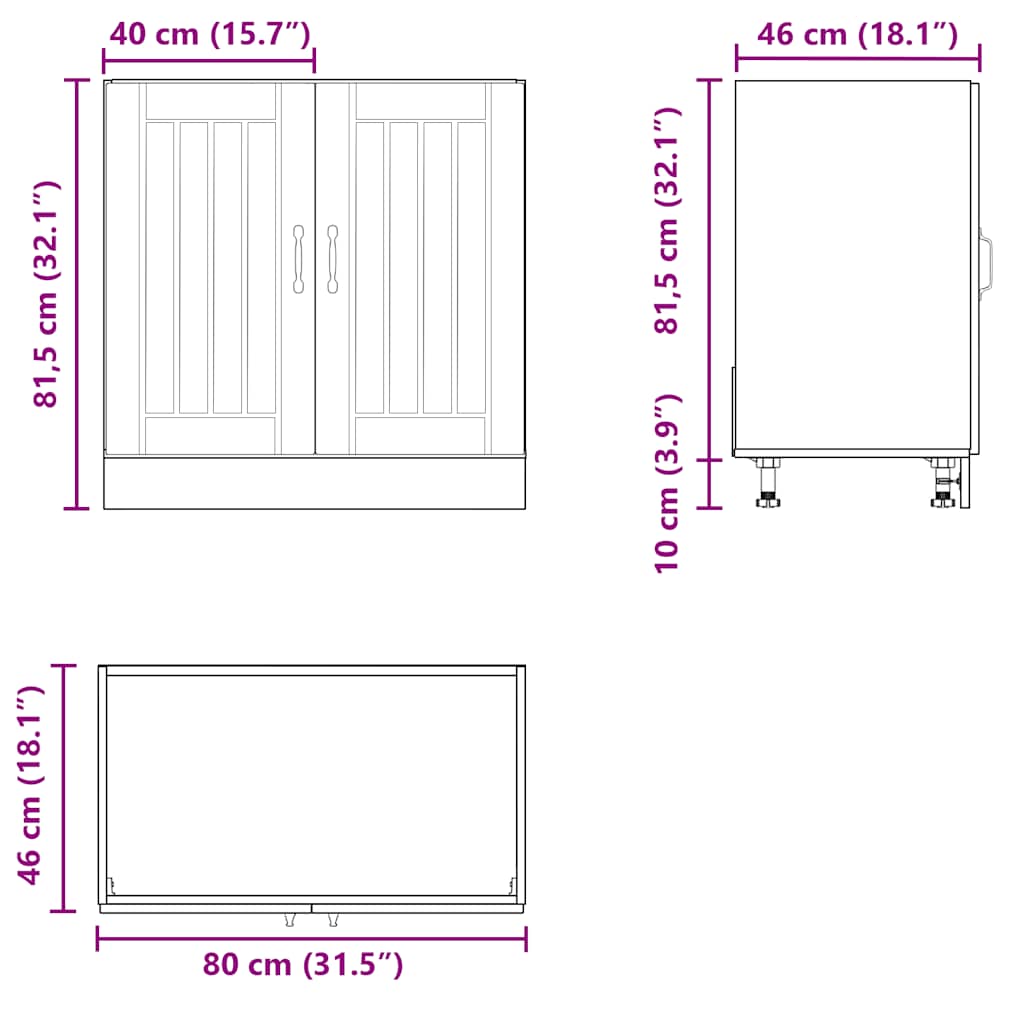 Lucca Under Sink Cabinet White Particleboard
